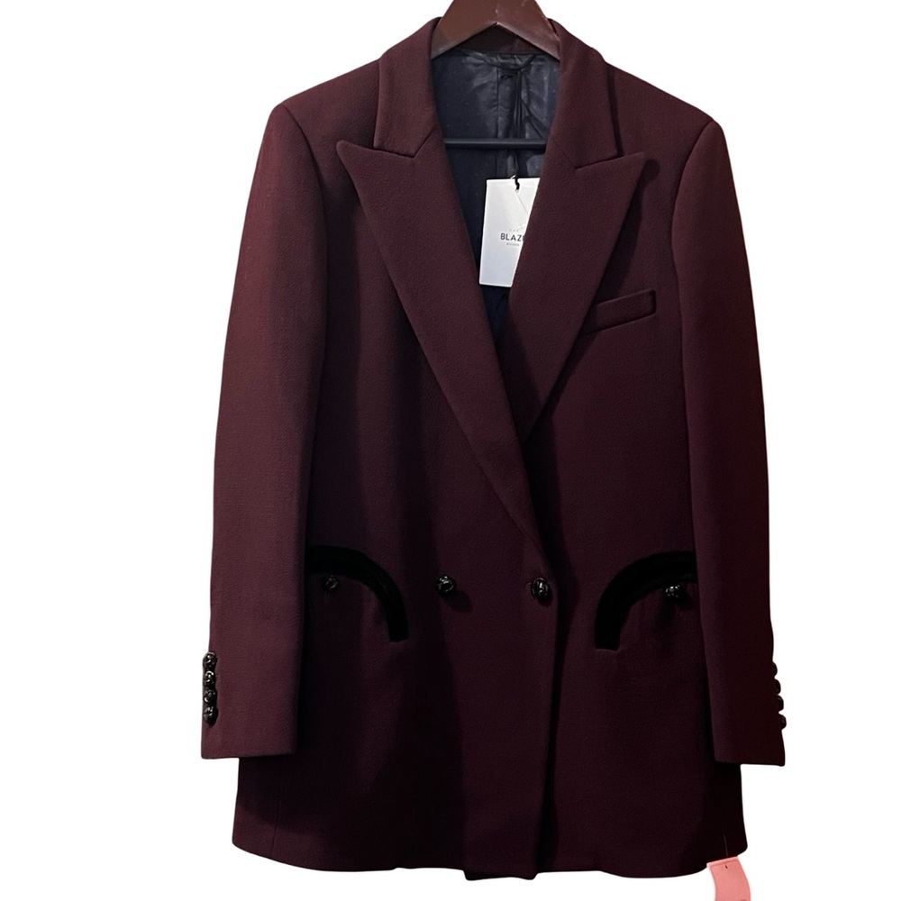 Blaze Milano Wool Jacket Everyday Double-Breasted Blazer Sz US 10 - Picture 2 of 16